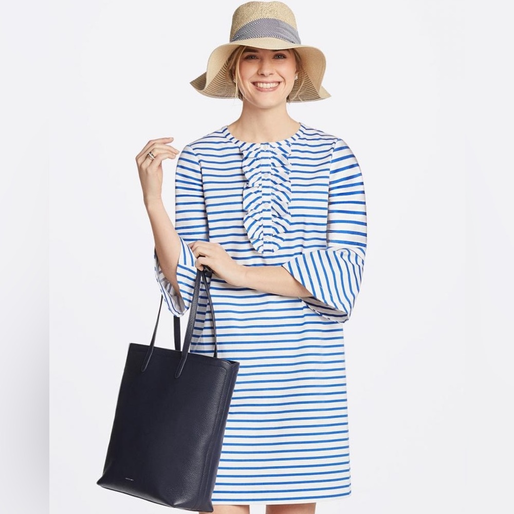 Draper James Sailor Stripe Ruffle Shift Dress - Picture 2 of 11
